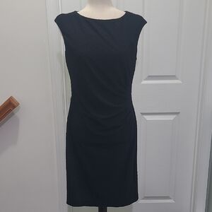 Chaps Zigzag Jacquard Pleated Sleeveless Dress